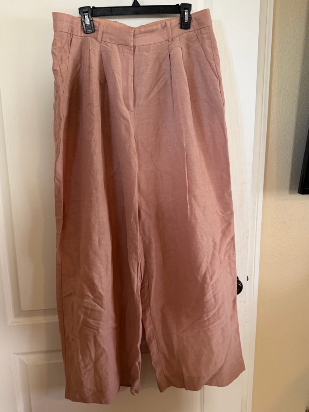 Nordstrom Wide Leg Pants w/Side n Back Pockets Size 14 Rosey Tan Color